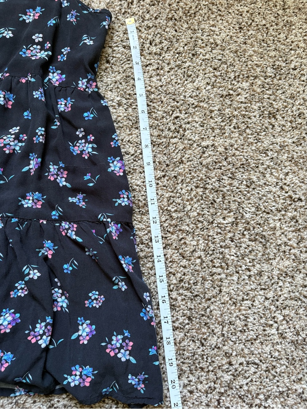 American Eagle Outfitters Black Floral Smocked Strap Dress - Picture 7 of 8